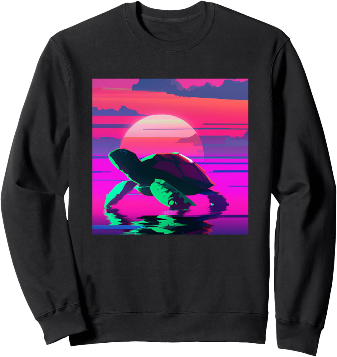 Beach Sunset Landschildkröte Wasserschildkröte Schildkröte Sweatshirt