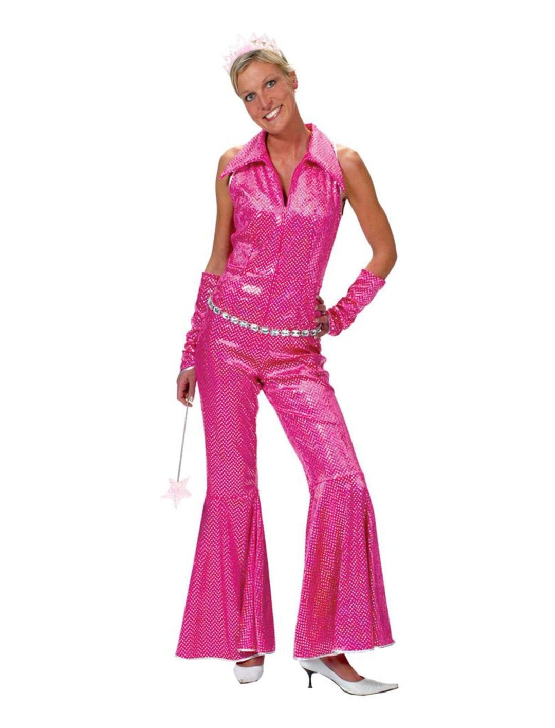 Funny Fashion 508087-36/38 - Disco Jumpsuit rosa, Grösse 36/ 38 36-38 Rose, 36-38 Rose