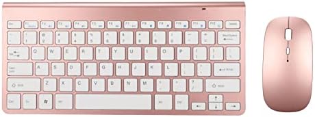 Kabellose Tastatur, Computertastatur mit UV-Beschichtung (Roségold), Roségold
