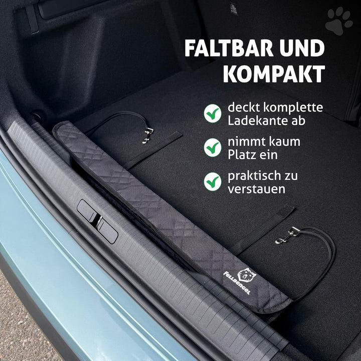 Ladekantenschutz Kofferraum [extra starker Klett + Befestigungshaken] Stossstangenschutz Hund - Koff