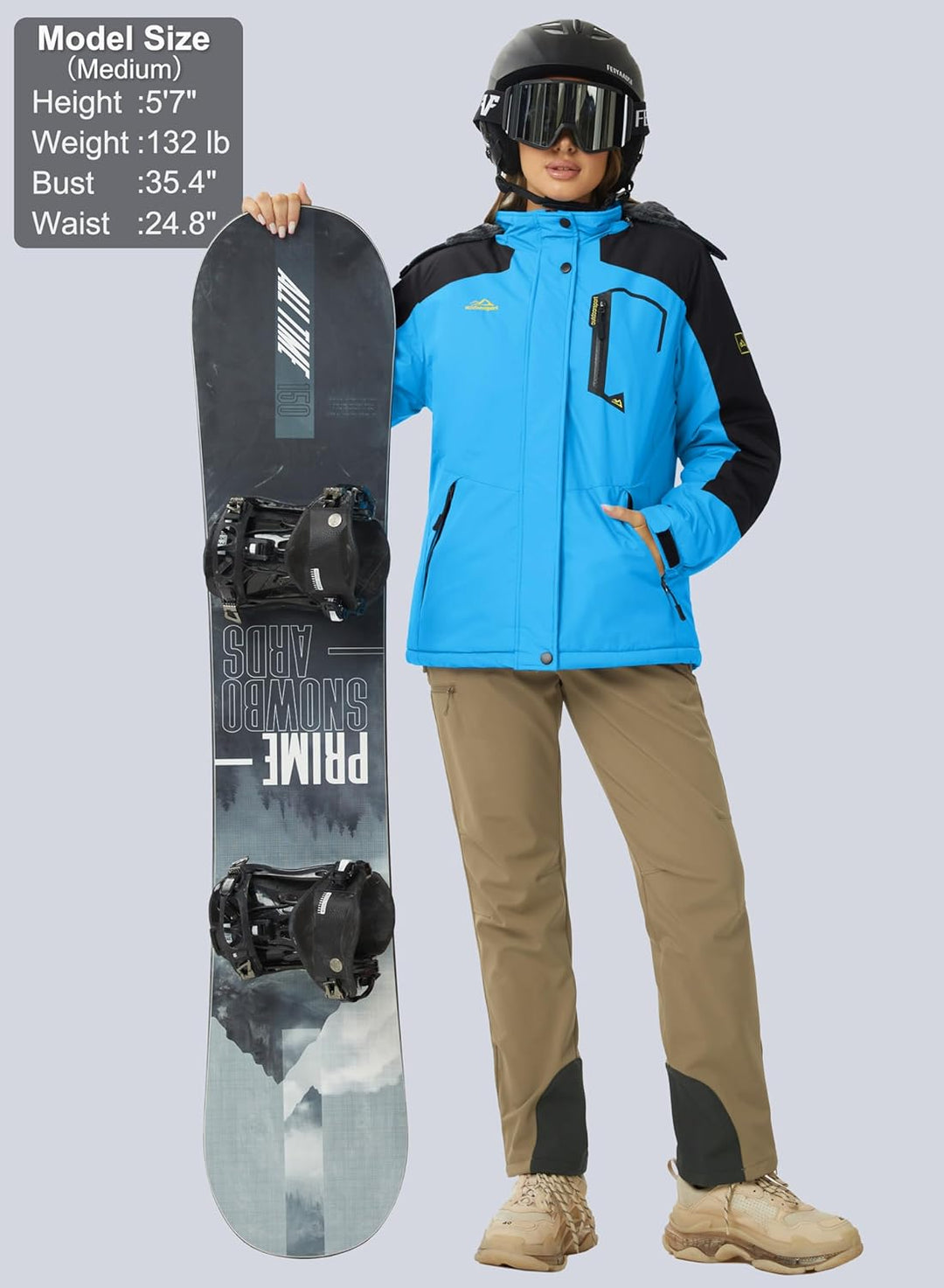MAGCOMSEN Winterjacke Damen Softshell Funktionsjacke Wasserabweisende Outdoor Ski Jacke Fleece Windd