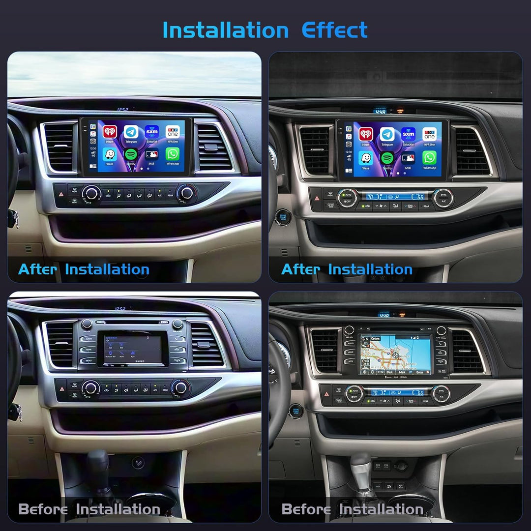 Inefala 4+128G Autoradio für Toyota Highlander 2015-2018 Android 15 mit 10'' In-Cell Bildschirm Unte