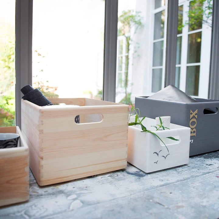 Compactor Aufbewahrungsbox Helles Holz 40 x 30 x H.23 cm RAN6476, 40 x 30 x H.23 cm