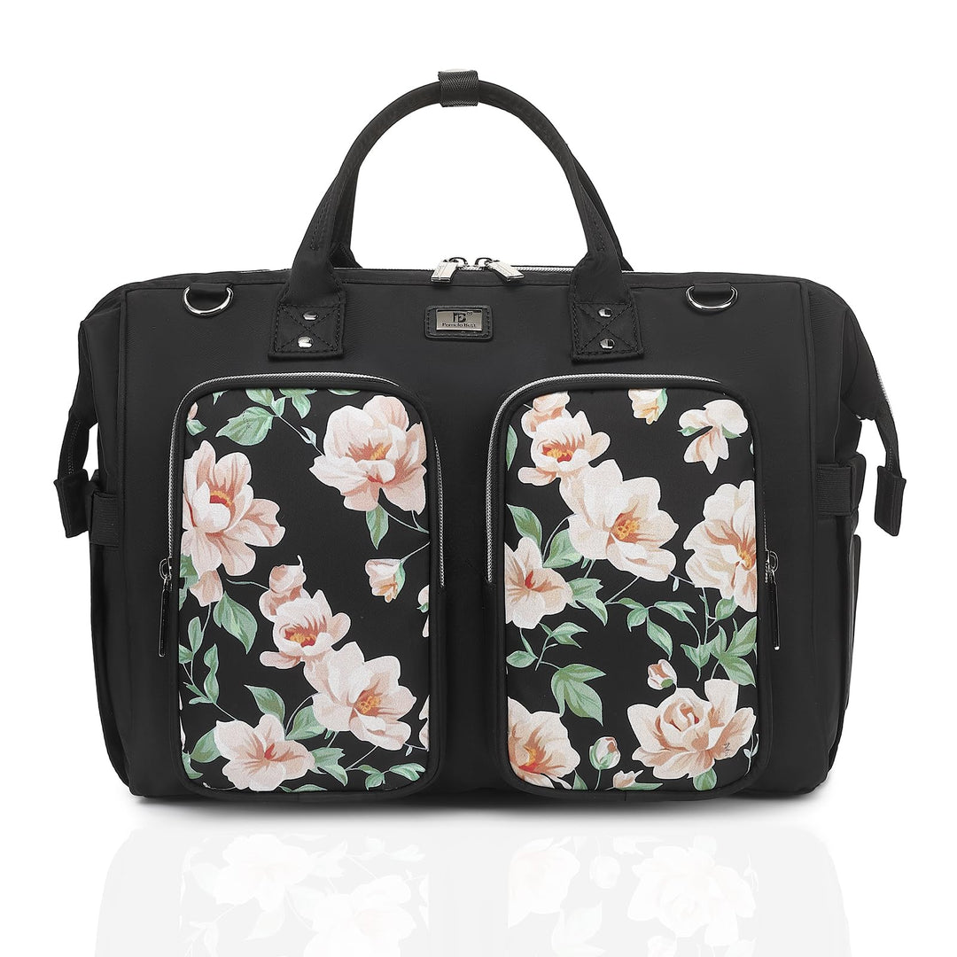 Pomelo Best Wickeltasche mit wasserdicher Wickelunterlage und 2 Kinderwagen Haken verstellbare Schul