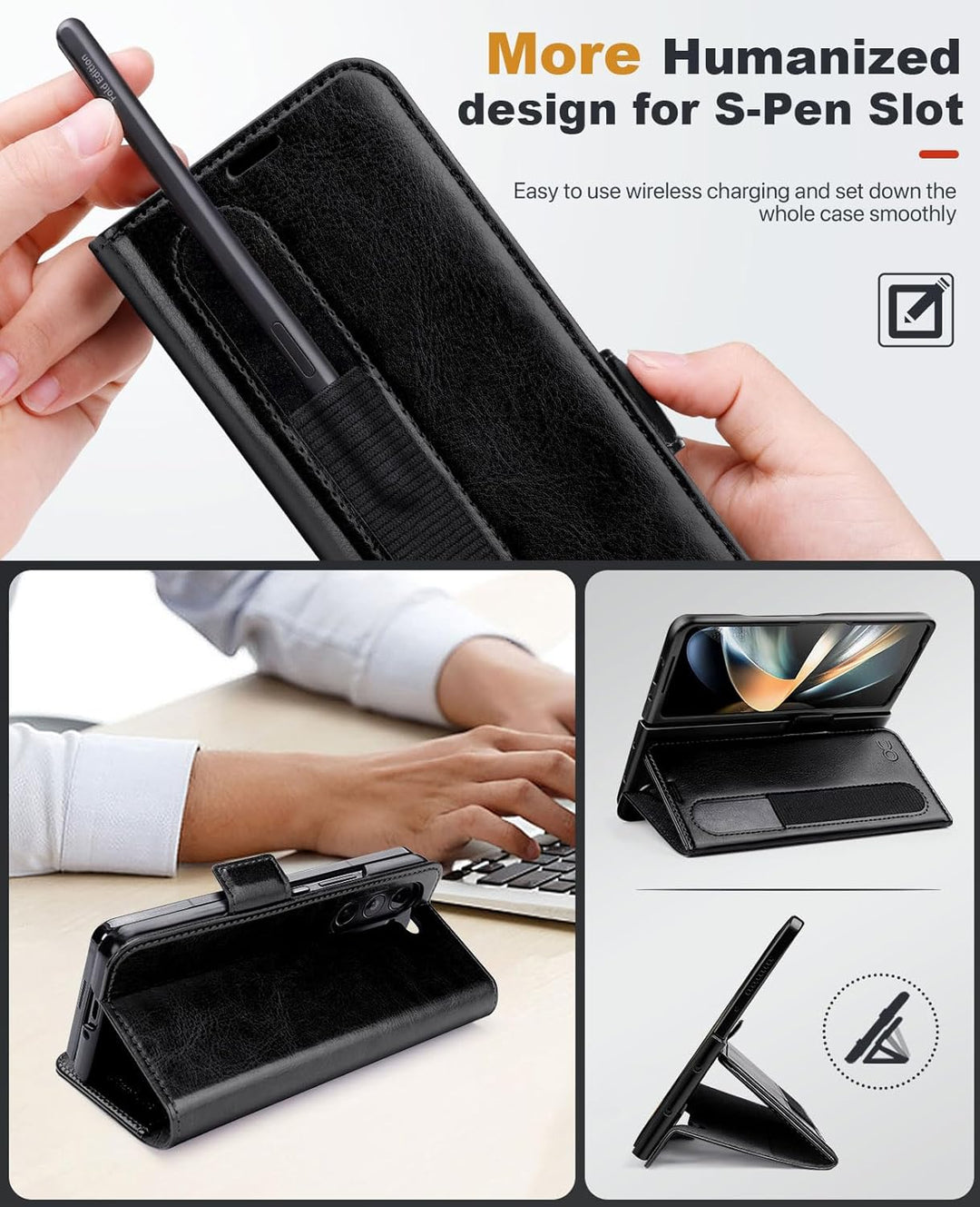 OCASE Aktualisierte Version Hülle Samsung Galaxy Z Fold 5 5G Handyhülle [mit S Pen Halter] [Vorderse