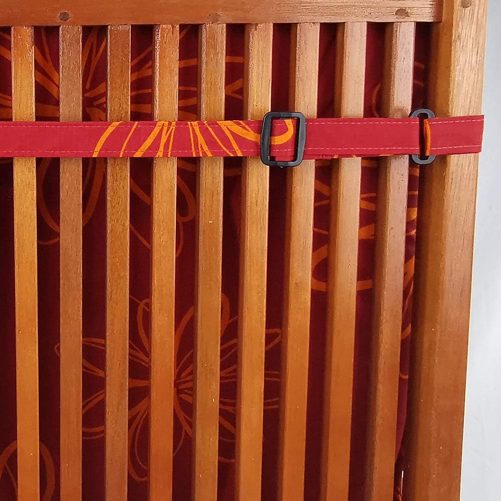 DILUMA Hochlehner Auflage Naxos für Gartenstühle 118x49 cm Blume Rot - 6 cm Starke Premium Stuhlaufl