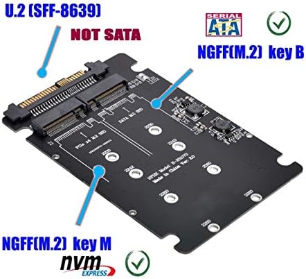 Cablecc SFF-8639 NVME U.2 to Combo NGFF M.2 M-Key SATA PCIe SSD Adapter for Mainboard Replace SSD 75
