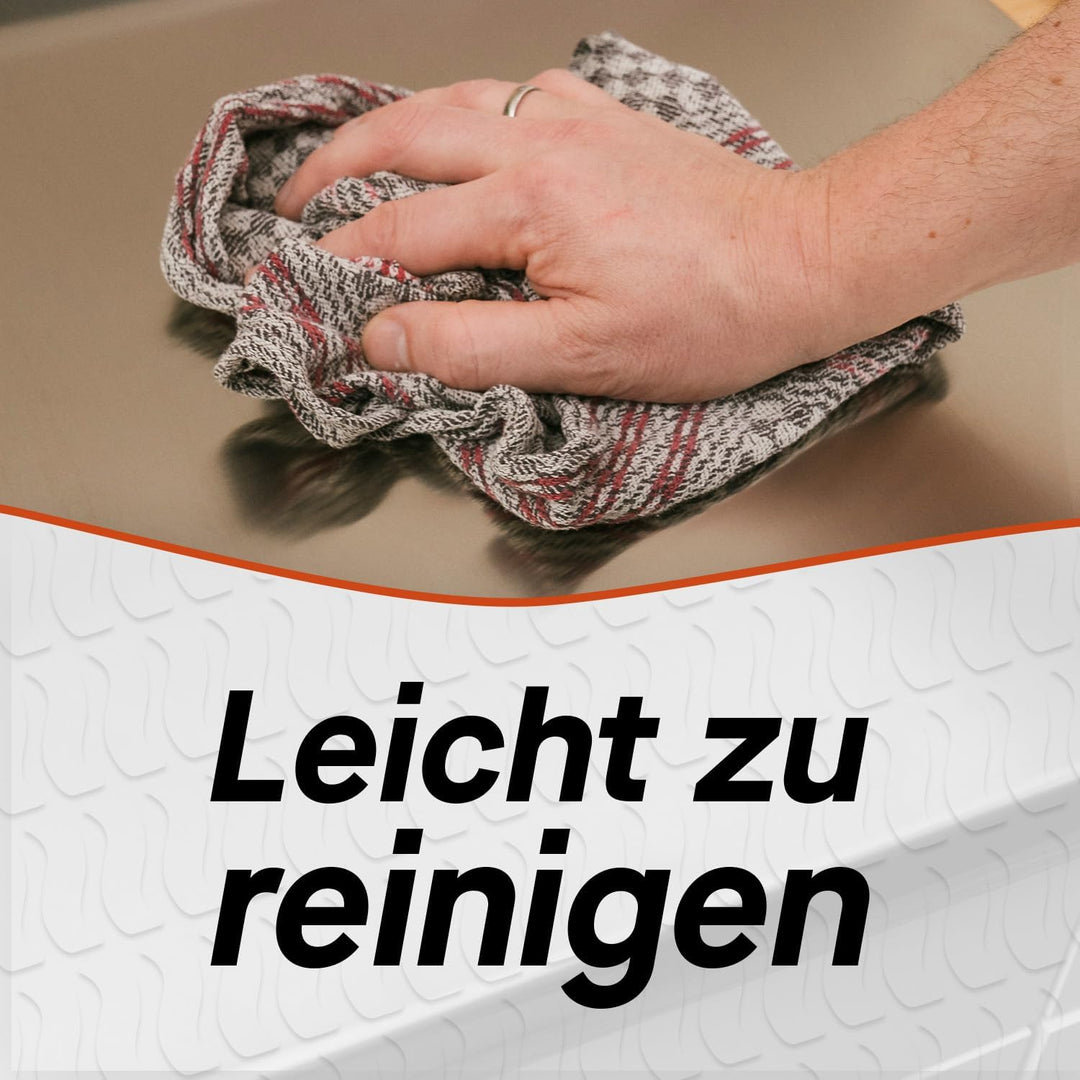FUMOSA »IMPASTO« Edelstahl-Arbeitsplatte für Teig, inkl. Silikon-Antirutschmatte, 5 Grössen, Aufkant
