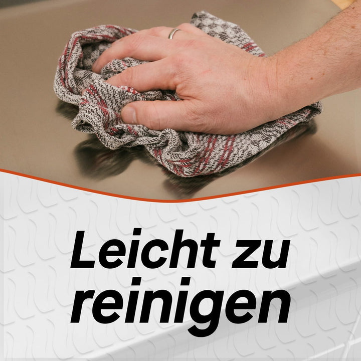 FUMOSA »IMPASTO« Edelstahl-Arbeitsplatte für Teig, inkl. Silikon-Antirutschmatte, 5 Grössen, Aufkant