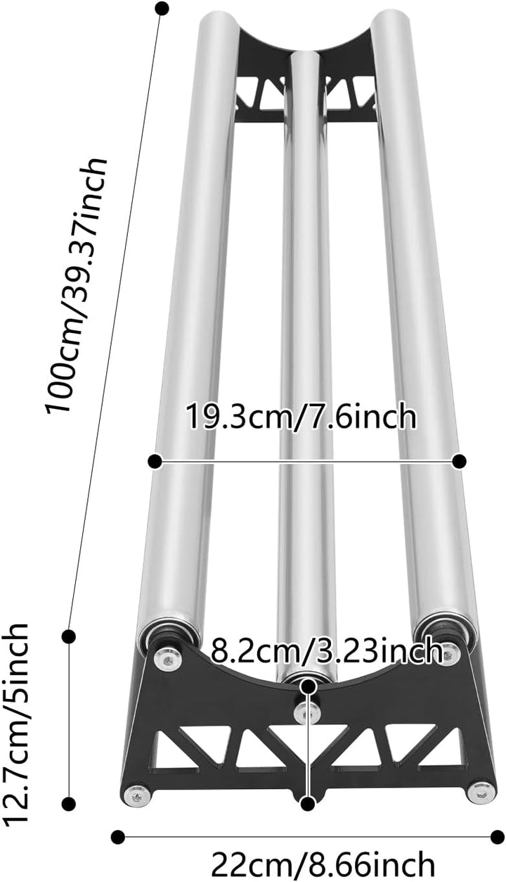 Teerpappenabroller aus Edelstahl,Tapetenabroller mit 3 Rollen,100x22x12.7cm,Abroller,Medien Rollenha