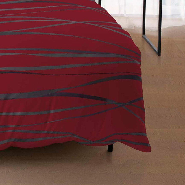 Kaeppel Wende- Bettwäsche 'Motion' Mako-Satin rubinrot Grösse, 2 Stück , 135x200 cm (80x80 cm) 135x2