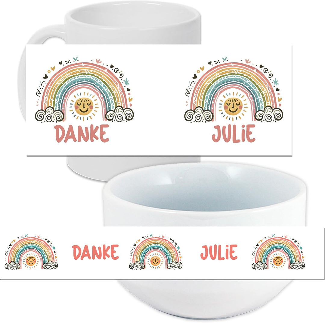GRAZDesign Personalisierte Müslischale mit Tasse Erzieherin | Frühstücksset als Abschiedsgeschenk im