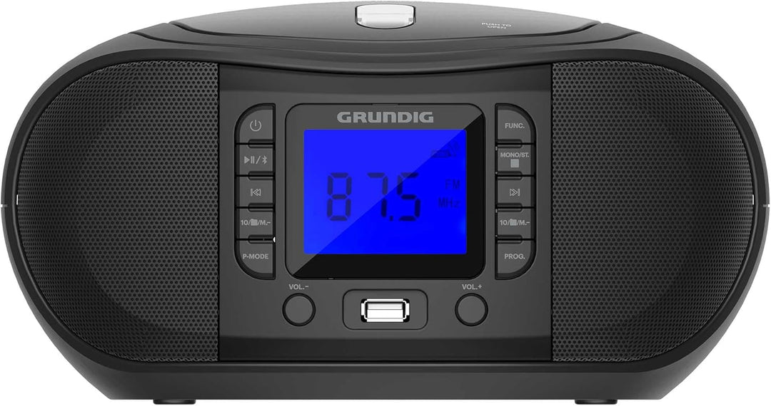 GRUNDIG GRB 3500 tragbare Radio Boombox mit Bluetooth, integrierter CD-Player, USB 2.0 Anschluss, 3,