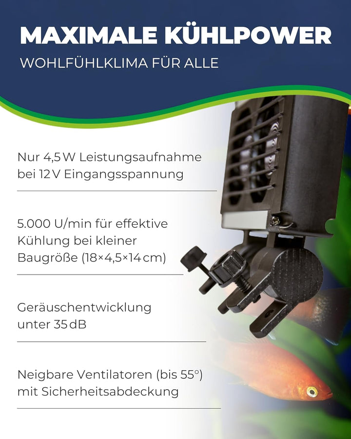 Hobby Aqua Cooler V2 2 Ventilatoren schwarz, 2 Ventilatoren schwarz