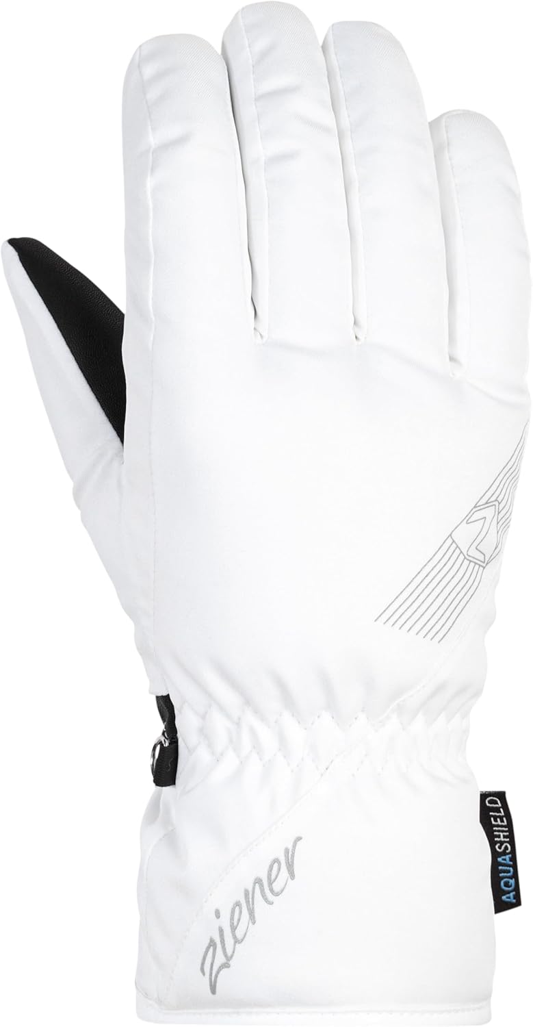 Ziener Damen Korena Ski-Handschuhe/Wintersport | wasserdicht, atmungsaktiv 7.5 Weiss, 7.5 Weiss