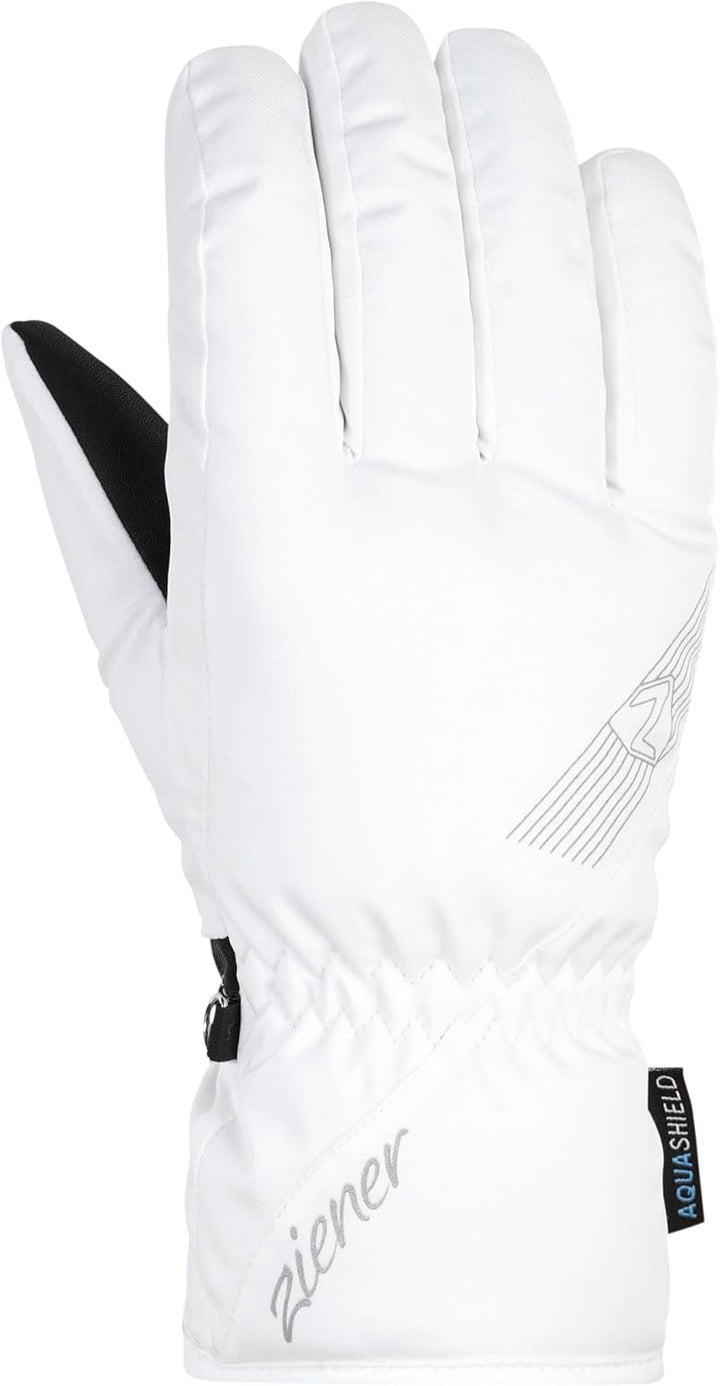 Ziener Damen Korena Ski-Handschuhe/Wintersport | wasserdicht, atmungsaktiv 7.5 Weiss, 7.5 Weiss
