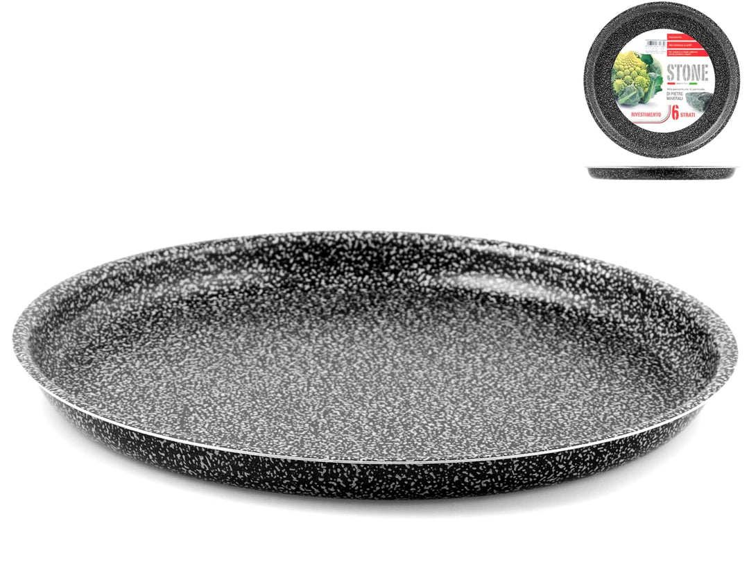 Home Stone Runde Pizzaform, Antihaft, Stein, Anthrazit, 36 cm