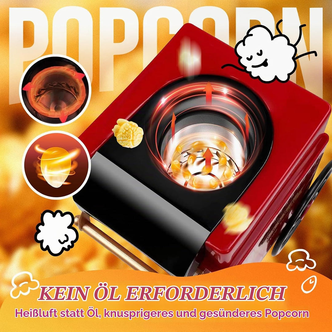 Popcorn-Maschine, Heissluft-Popcorn-Maker-Set, Geschenk-Box, tragbare Popcorn-Popper-Maschine, 10 Ta