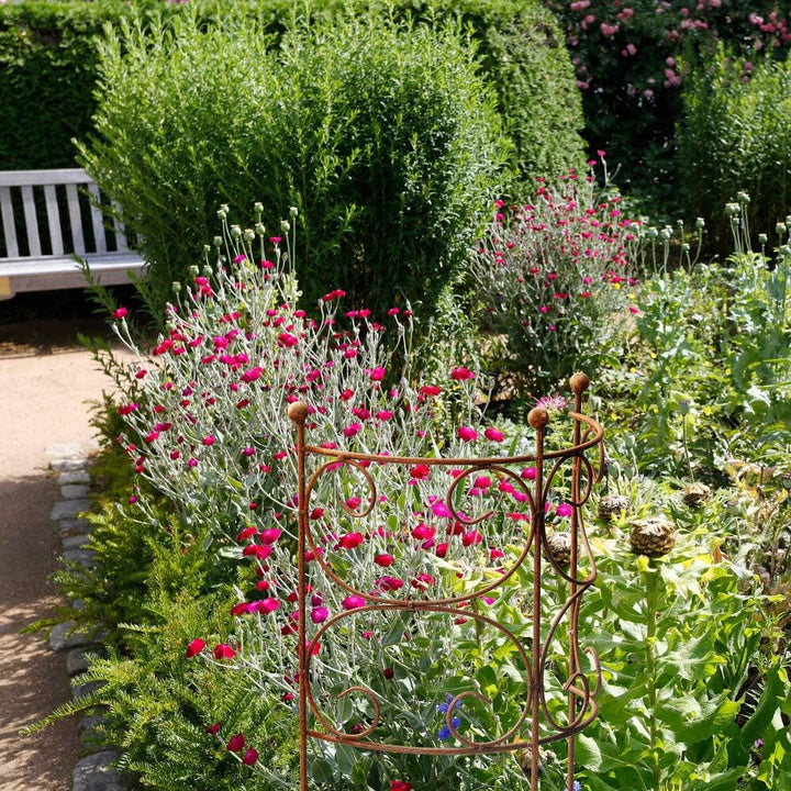ecosoul Rankgitter Rankhilfe Staudenhalter Strauchhalter halbrund Rankgerüst Metall Eisen Rost Deko