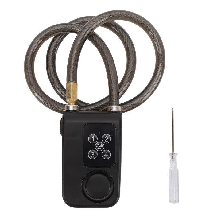 Zunate Passwortschloss für Fahrräder, Anti-Diebstahl-Kettenschloss mit 110 DB Vibrationsalarm, Schlü