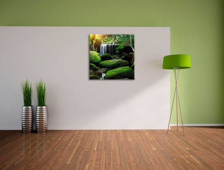 Pixxprint Regenwald in Thailand als Leinwandbild/Grösse: 70x70 cm/Wandbild/Kunstdruck/fertig bespann