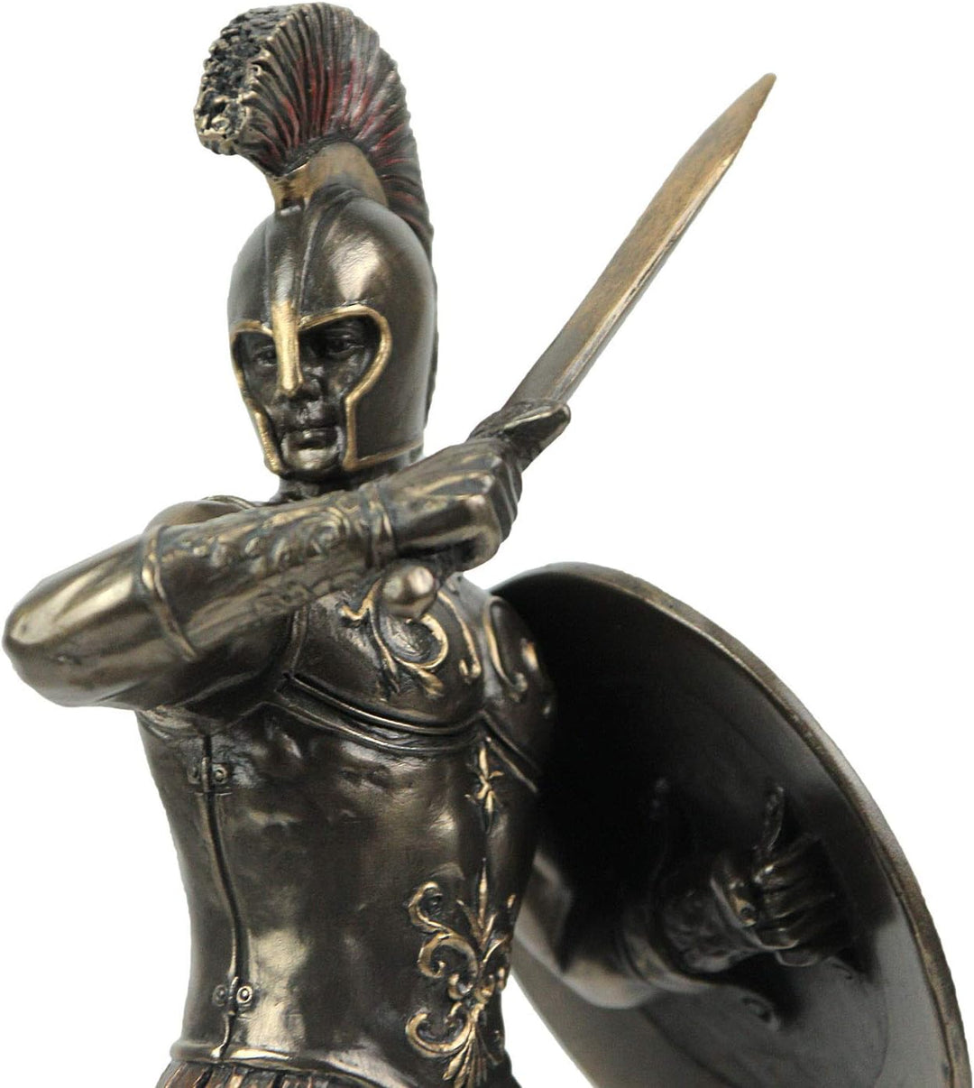 Veronese Design Statue, Hector of Troy Battle Stance, Kaltgussharz, Bronze-Finish, 24 cm, Heimdekora