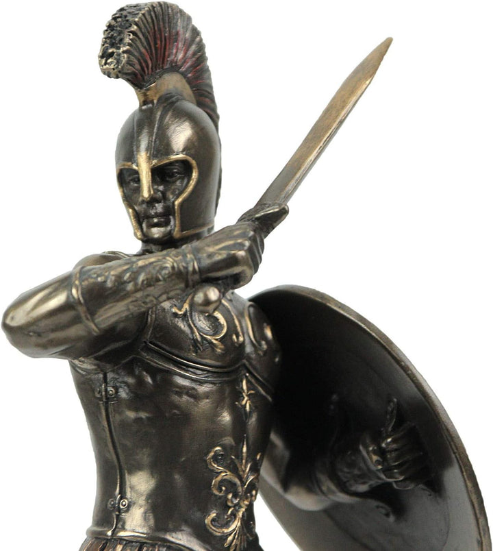 Veronese Design Statue, Hector of Troy Battle Stance, Kaltgussharz, Bronze-Finish, 24 cm, Heimdekora