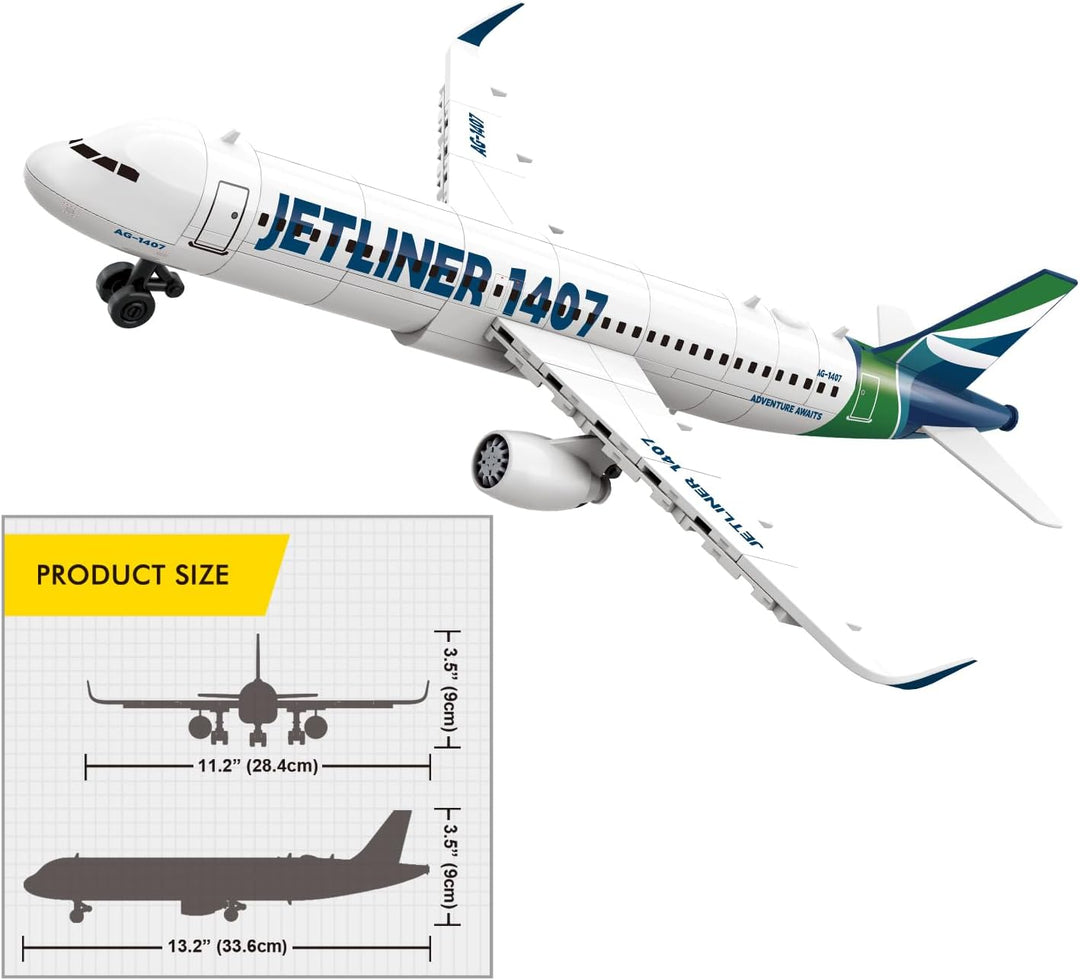 Apostrophe Games Kommerzielles Jetliner-Baustein-Set - 133 Stück, ab 10 Jahren Flugzeugmodell Spielz