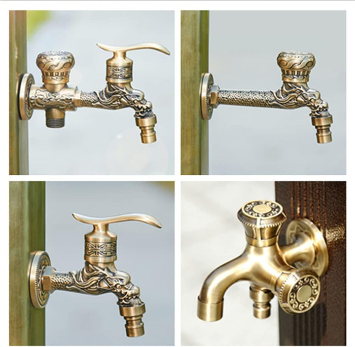 Vintage Wasserhahn Einzelner Kalter Wasserhahn Antik Drache Legierung Wasserhahn 1/2 Waschtischarmat