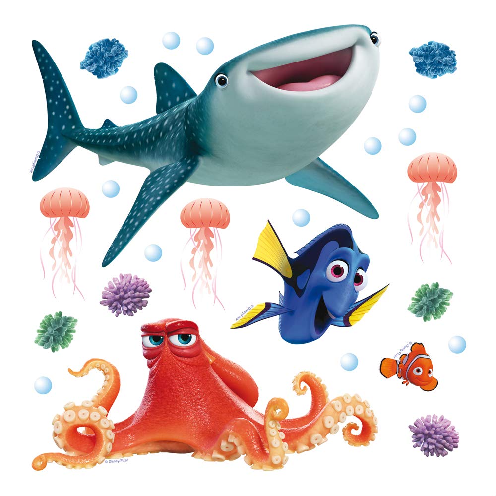 AG Design Dsiney Findet Dory Wand Sticker, PVC-Folie (Phtalate-Free), Mehrfarbig, 30 x 30 cm
