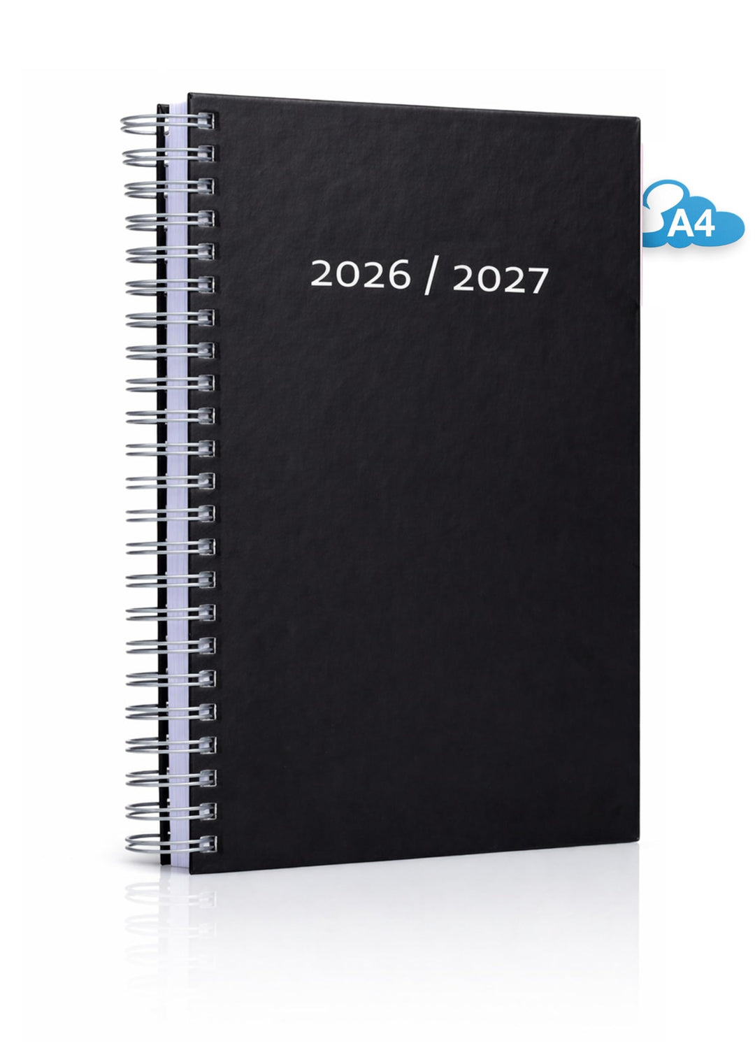 edition cumulus Kalender 2026/2027 DIN A4 – Dicker Tageskalender - BLACK - August 2026–August 2027,