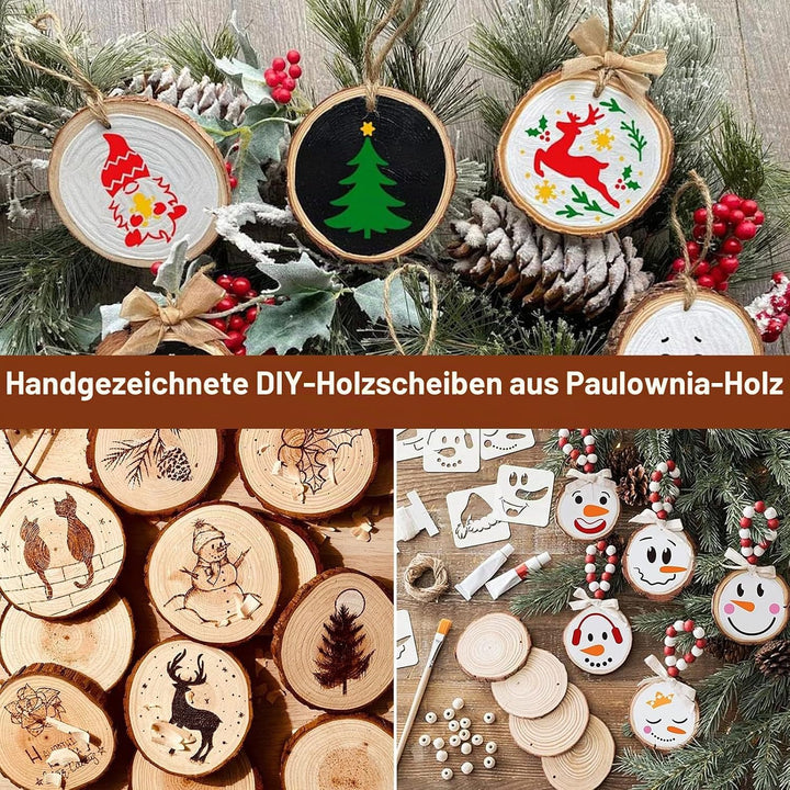 Holzscheiben, 28-32cm Holzscheiben zum Basteln Runde Holzscheibe Untersetzer Holz Log Durchmesser Oh