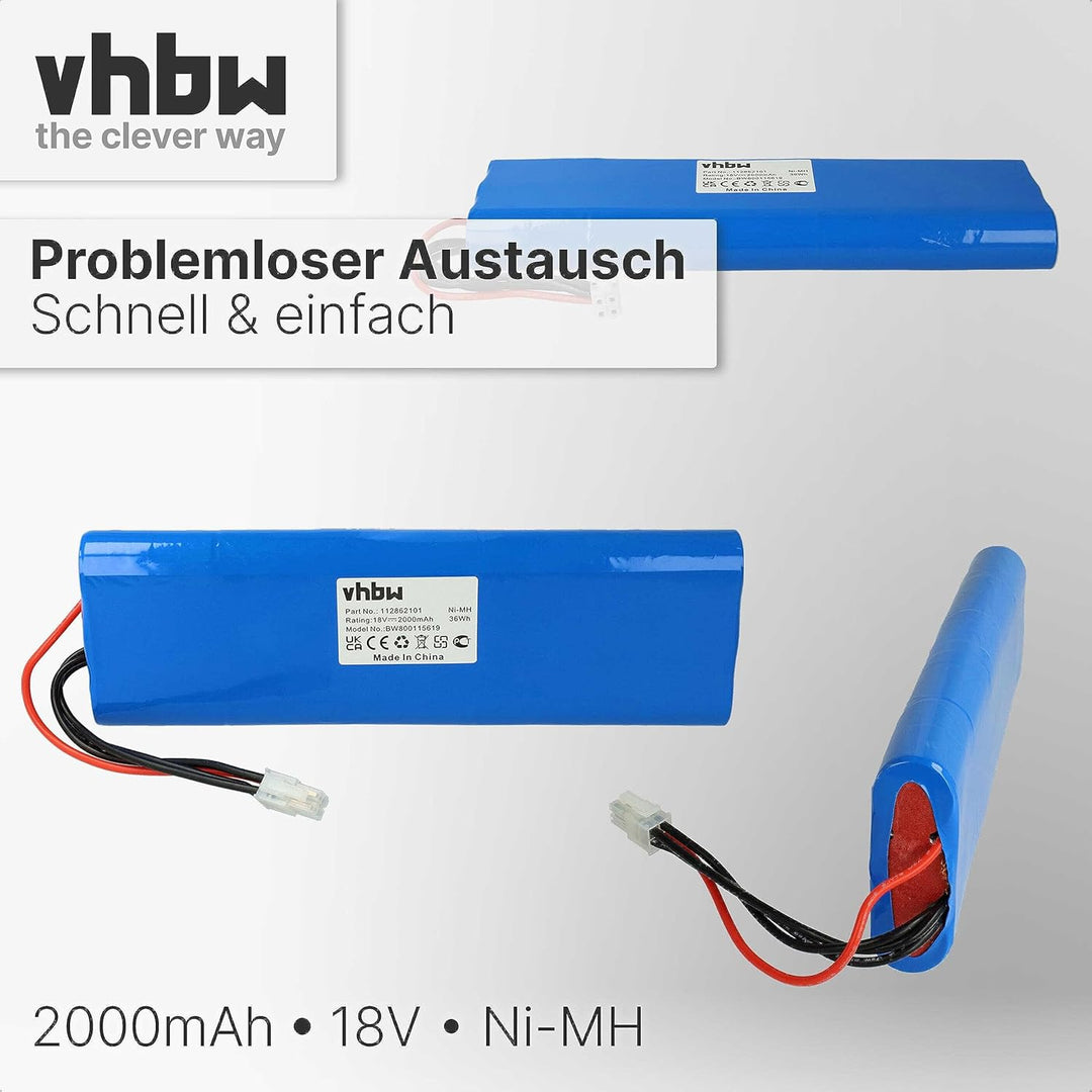 2X vhbw NiMH Akku 2000mAh (18V) kompatibel mit Rasenmäher Rasenroboter Gardena Robotic R160, Husqvar