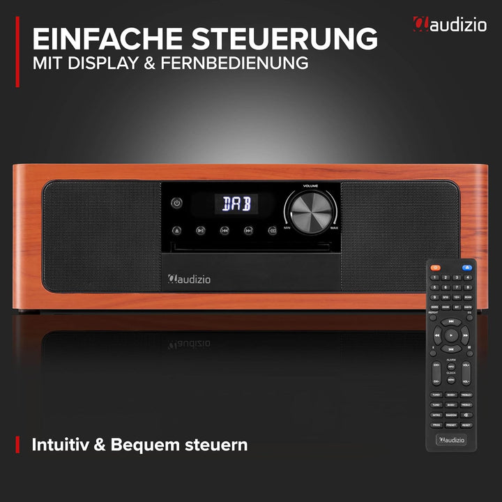 Audizio Lunata - DAB Radio mit CD Player, 100W Stereoanlage mit CD & Bluetooth 5.3 - Musikanlage mit