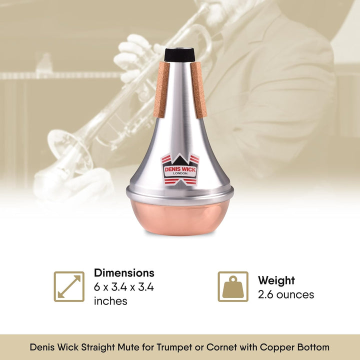Denis Wick Trompetendämpfer, Straight Gerade/Kupfer silber, DW5504C Gerade / Kupfer, Gerade / Kupfer