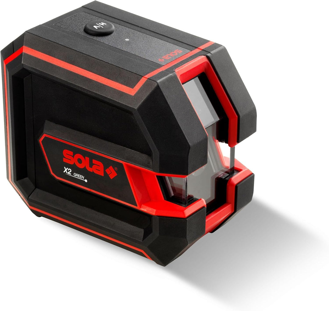 Sola X2 GREEN PROFESSIONAL Kreuzlinienlaser grün mit flexibler Wandhalterung - Linienlaser für Innen