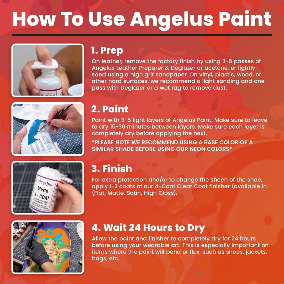 Angelus Leather Paint Set Of 12 1 Oz