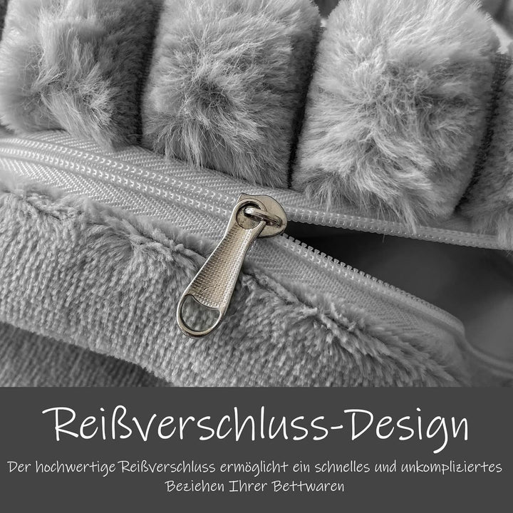 Flauschige Bettwäsche Kissenbezug Plüsch Kuschel Fleece Flanell Kunstfell Extra Warm für Winter mit