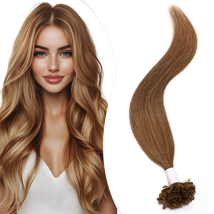 Elailite Echthaar Extensions Bonding Haarverlängerung 35cm U-tip Fusion Haar Extension Glatt 25 Strä