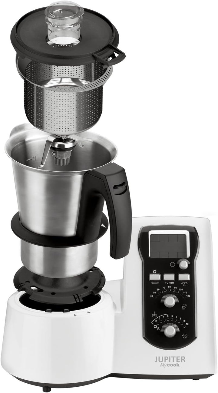 Jupiter 881100 Mycook 1.6 Küchenmaschine mit Rezeptbuch, weiss