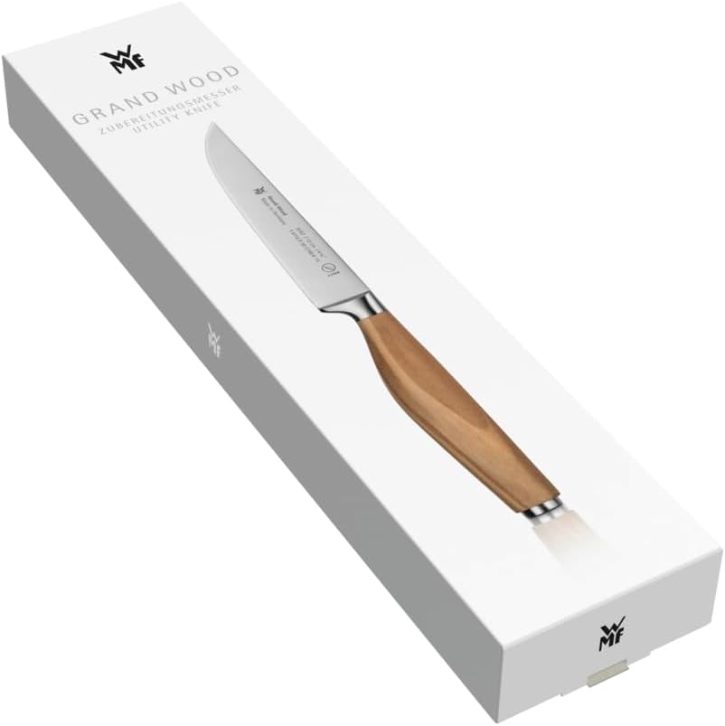 WMF Grand Wood Zubereitungsmesser 24 cm, Messer Holzgriff, Made in Germany, Olivenholzgriff Messer g