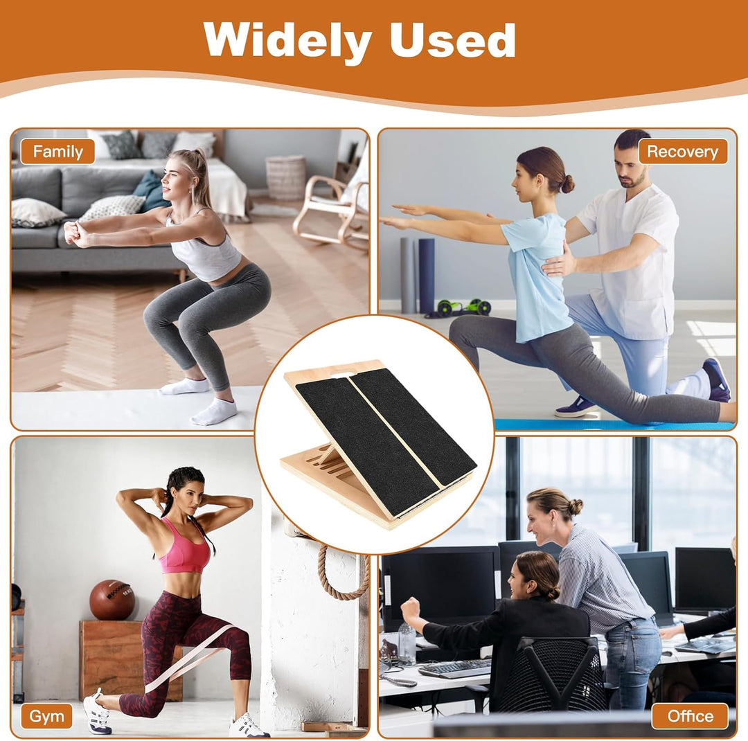 Portable Wooden Slant Board Mit Griff, Balance Board aus Holz, Verstellbares mit 5 Neigungswinkel, B
