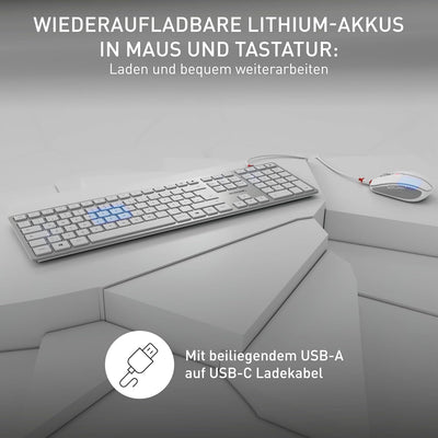 CHERRY DW 9100 SLIM, Kabelloses Tastatur- und Maus-Set, Deutsches Layout (QWERTZ), Bluetooth & 2,4 G