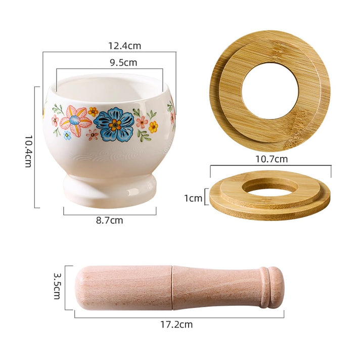 Mörser mit Stössel Klein Mit Deckel,Porzellan Mörser Stössel Set Keramik Mini Mortar für Gewürze und