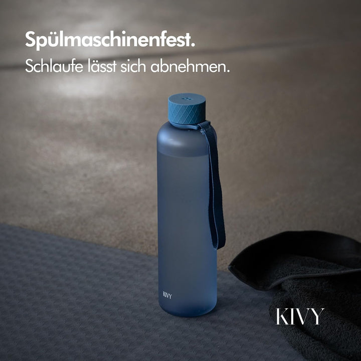 KIVY Trinkflasche 1l - Kohlensäure geeignet & Auslaufsicher - Für Sport, Schule & Büro- Trinkflasche