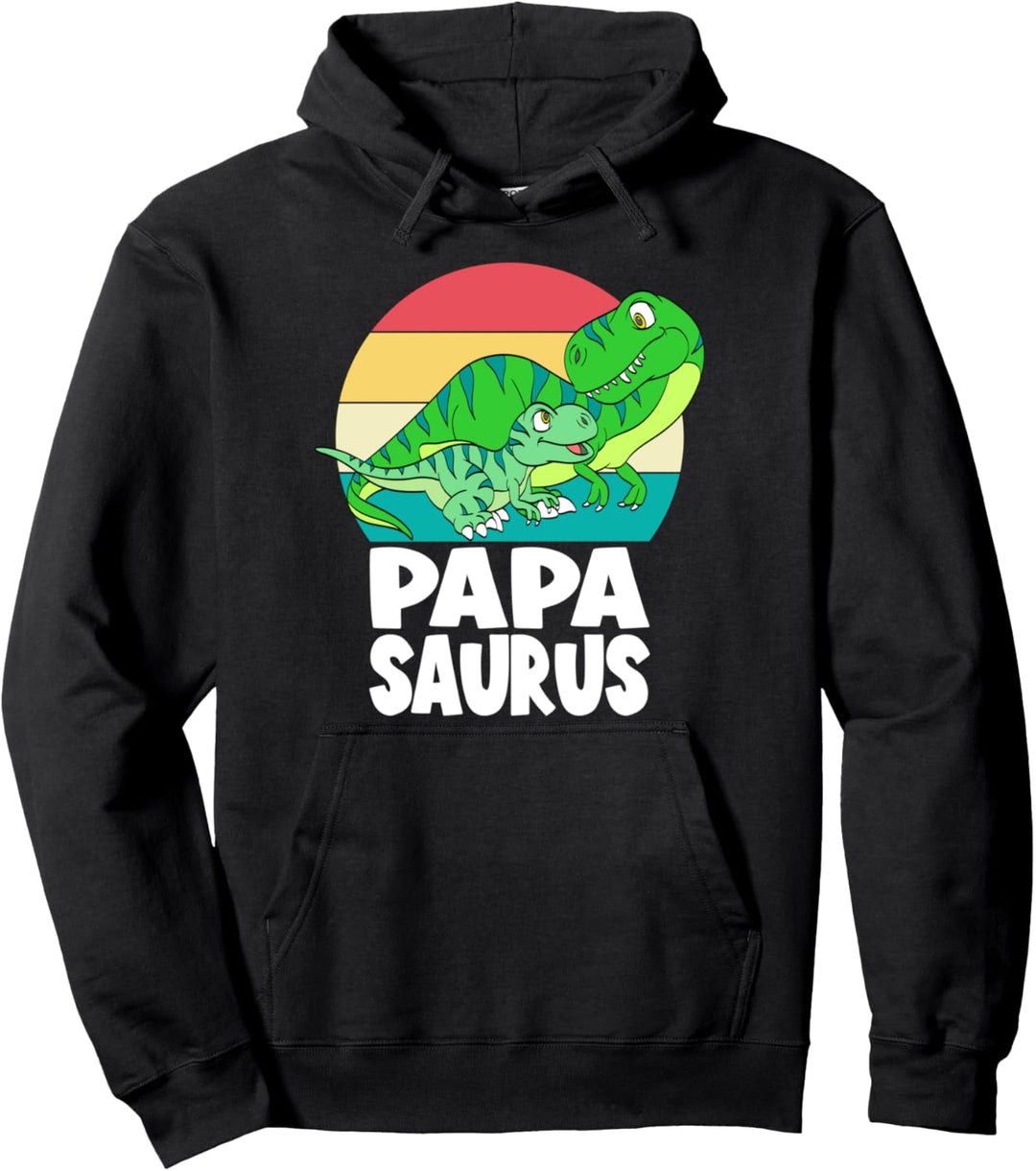 Papa Saurus Papasaurus T-Rex Daddy Dinosaur Family Matching Pullover Hoodie