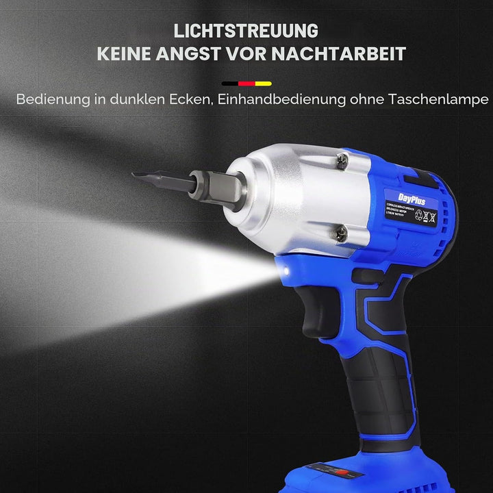 Lucn 21V 6AH Li-Ionen Schlagschrauber Akku 1/2" 420Nm bürstenloser Bohrwerkzeugsatz, 3200RMP, 2 x 6.