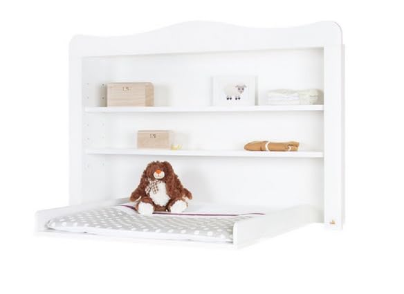 Extra breite Wickelkommode Florentina mit 2 Ablagen weiss