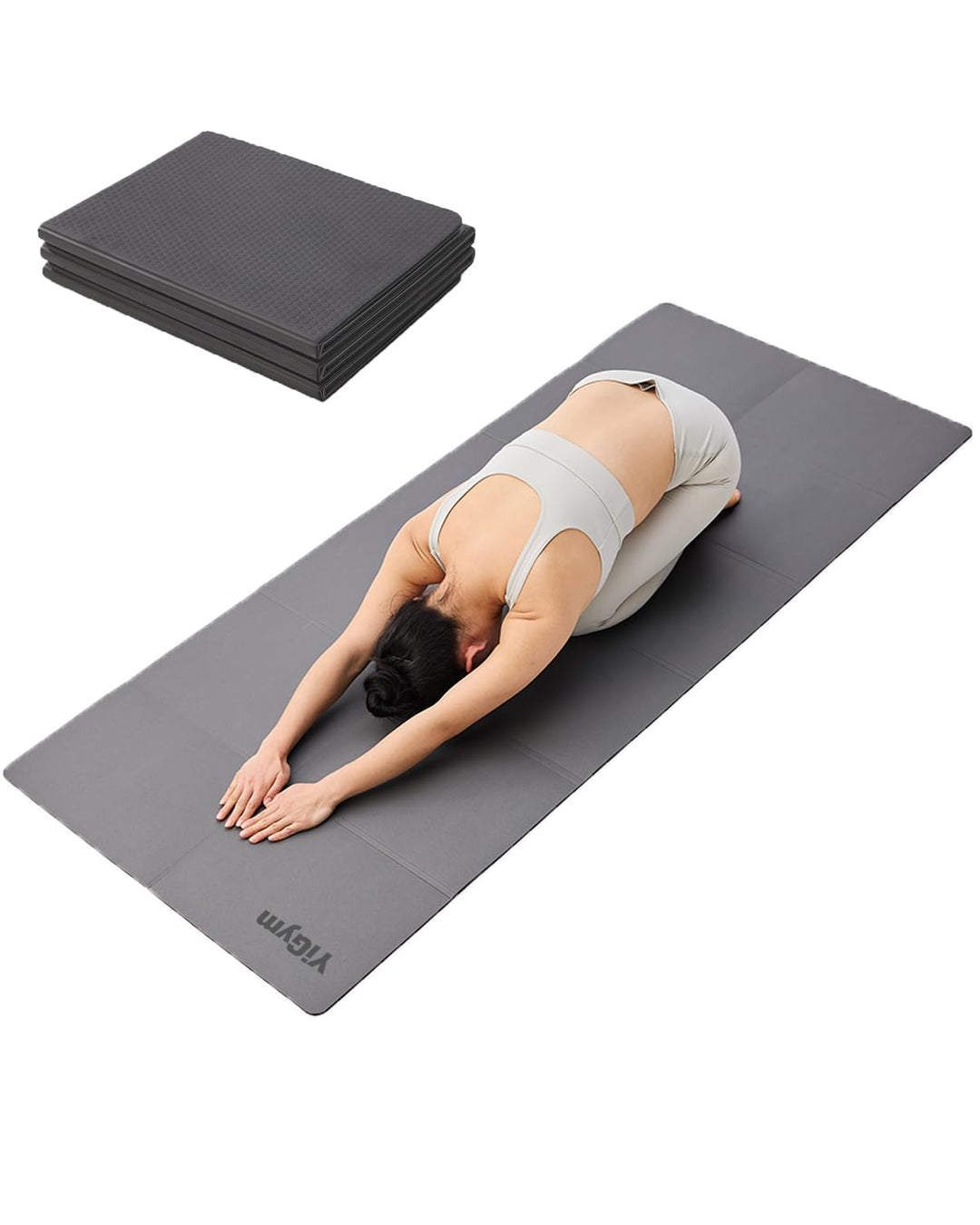 Faltbare Yogamatte TPE+PU Doppelseitige Tragbare Reisematte | Klappbar, Rutschfeste, Tragbare, für S