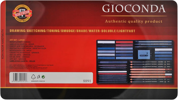 KOH-I-NOOR 8891 GIOCONDA - Künstlerset Zeichenset Art Set 38-teilig in Metallbox Geschenkset